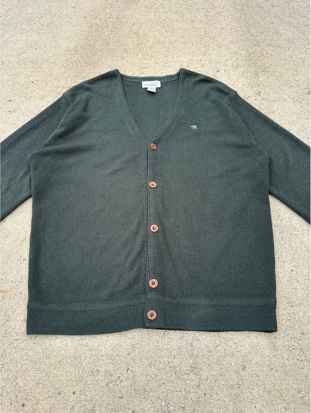 90'S Arnold Palmer Wool Green Button-Up Cardigan Sweater